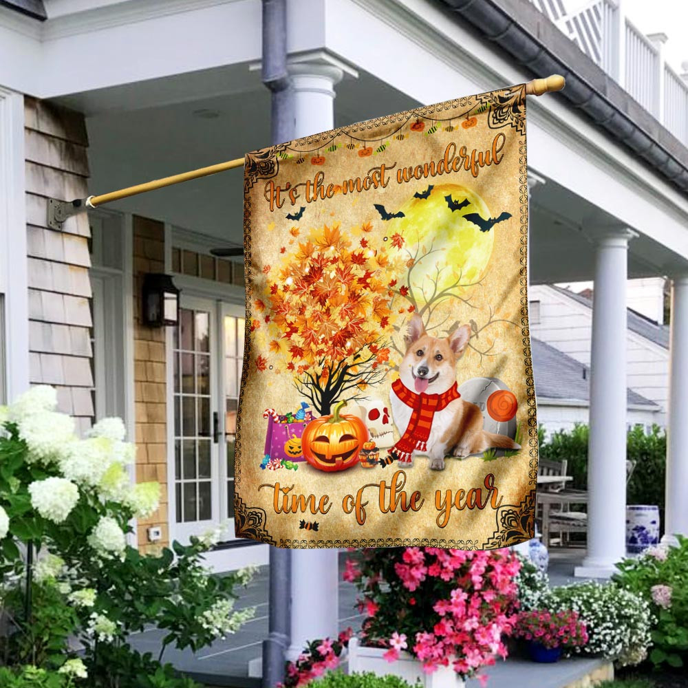 Corgi Halloween Flag Halloween Outdoor Decor Fall Yard House Decoration