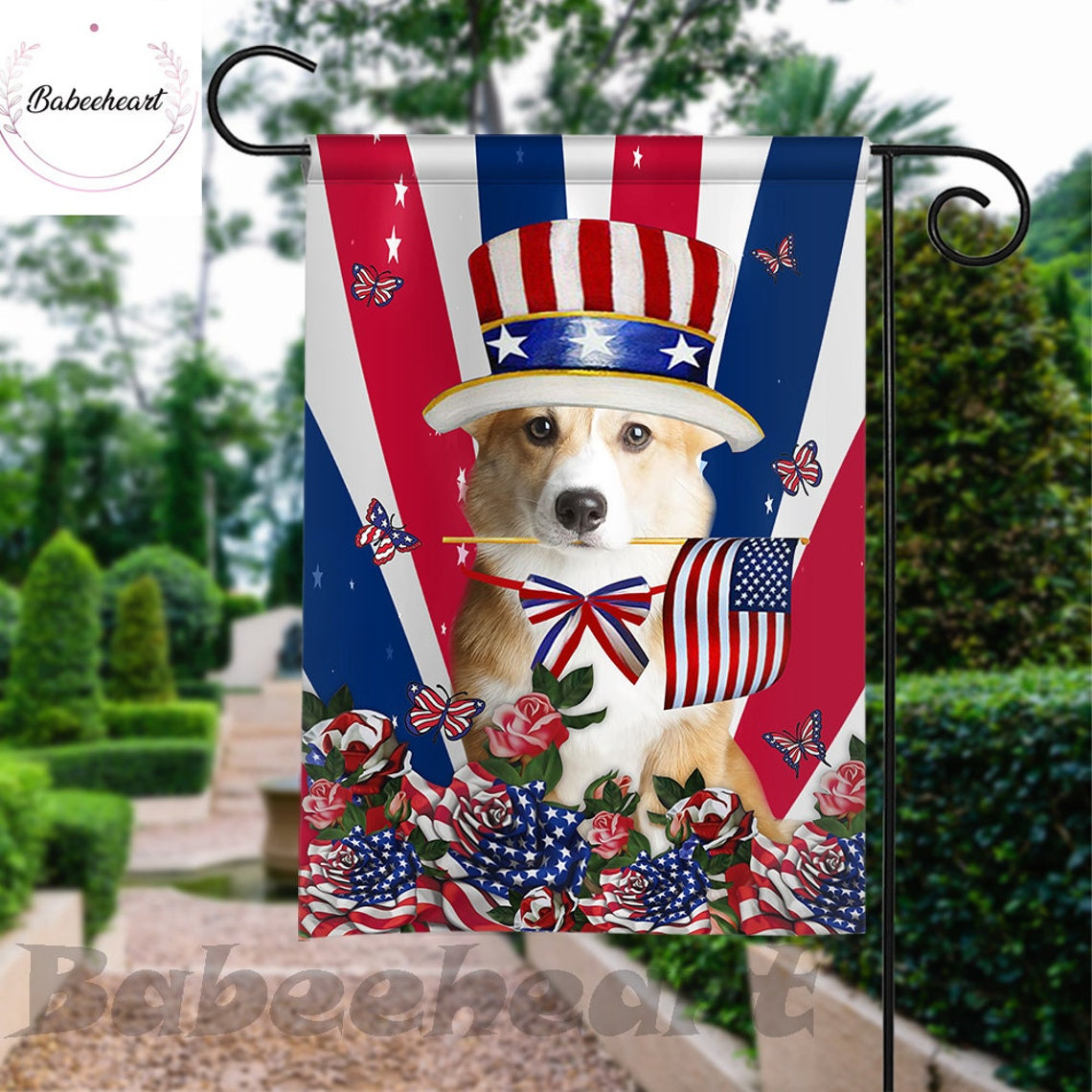 Corgi Happy Independence Day Flag Dog 4th Of July Flag Fourth July Dog Flag USA Independence Day Proud Nation Flags