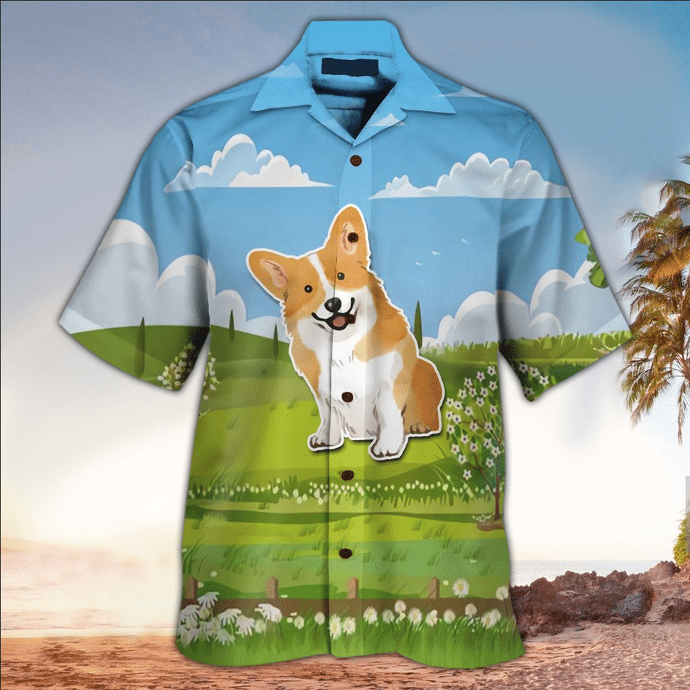 Corgi Hawaiian Shirt Dog Button Up Shirt For Men and Women