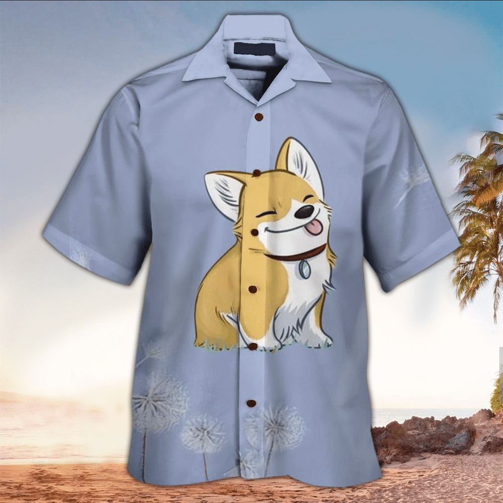 Corgi Hawaiian Shirt Dog Button Up Shirt For Men and Women