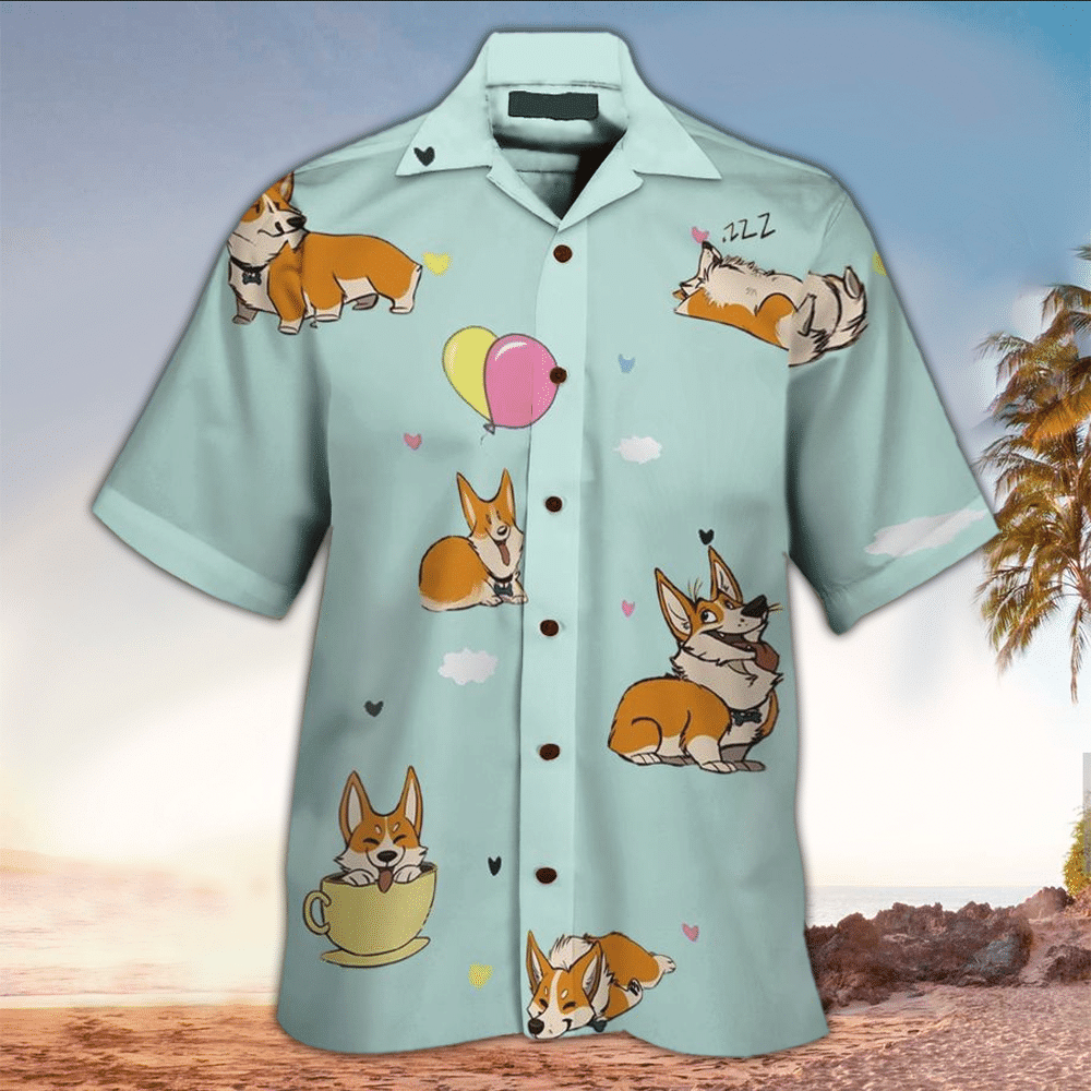 Corgi Hawaiian Shirt Dog Lover Gifts Shirt For Men and Women