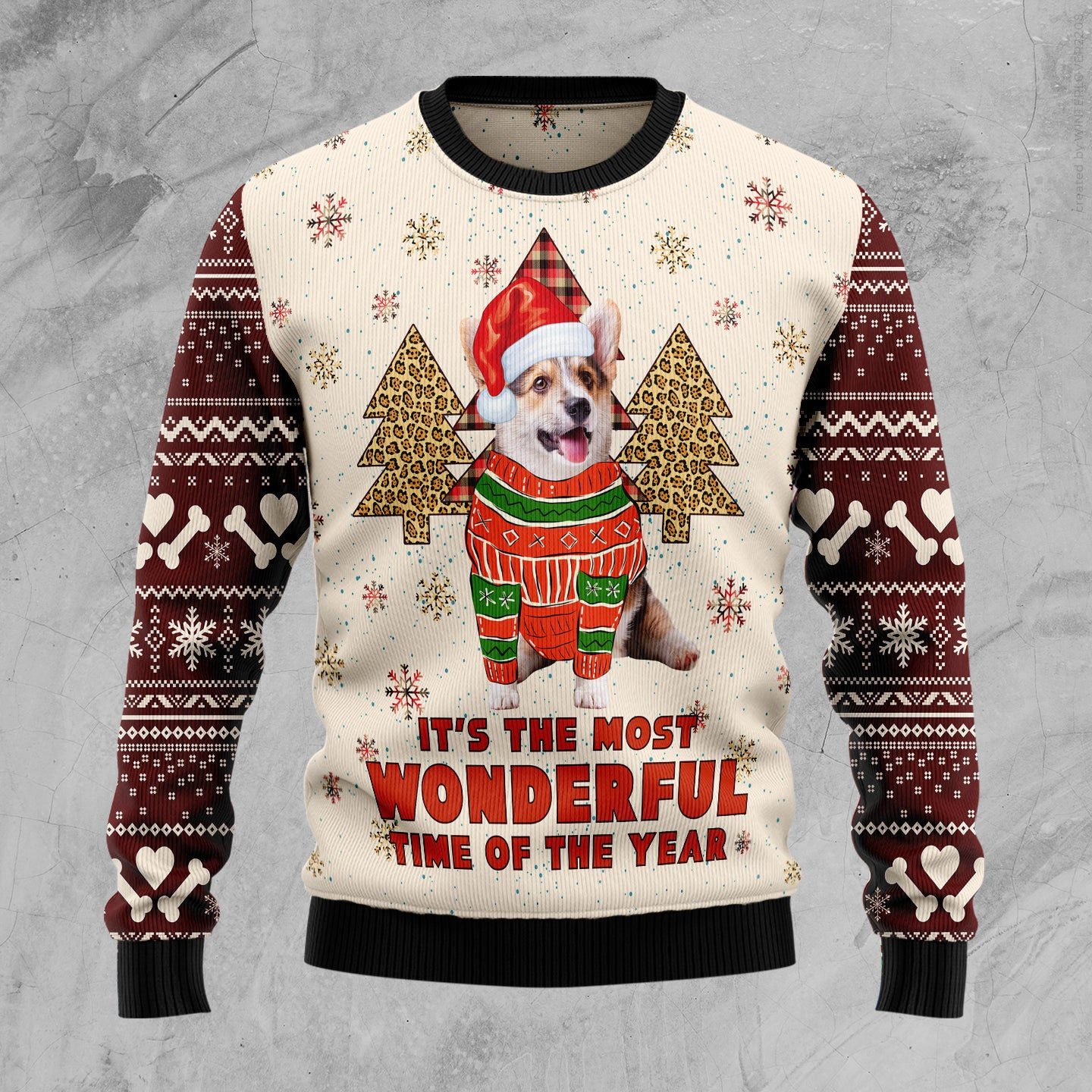 Corgi The Most Beautiful Time Ugly Christmas Sweater