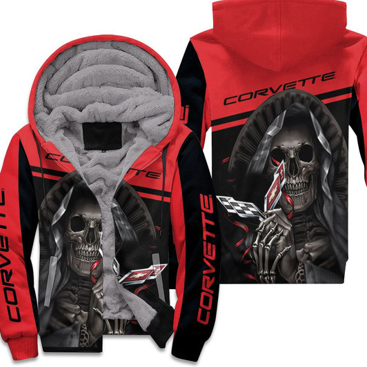 Corvette Maiden Skull 3D Fleece Hoodie