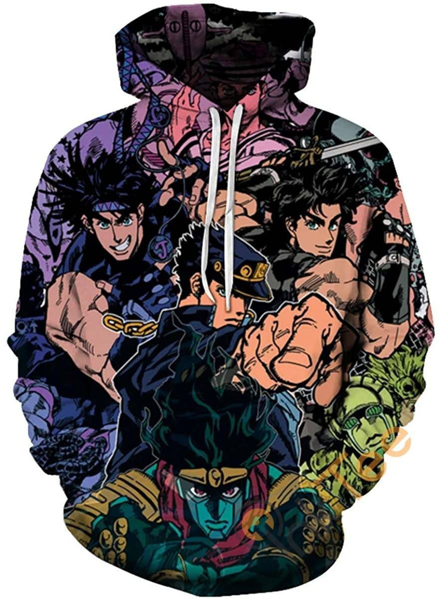 Cosplay Jojo39s Bizarre Adventure Print Pullover With Front Pocket Sku120 Hoodie 3D All Over Print