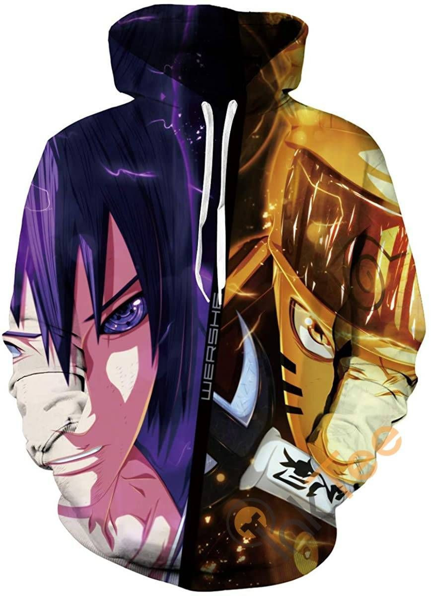 Cosplay Naruto Print Pullover With Front Pocket Sku77 Hoodie 3D All Over Print