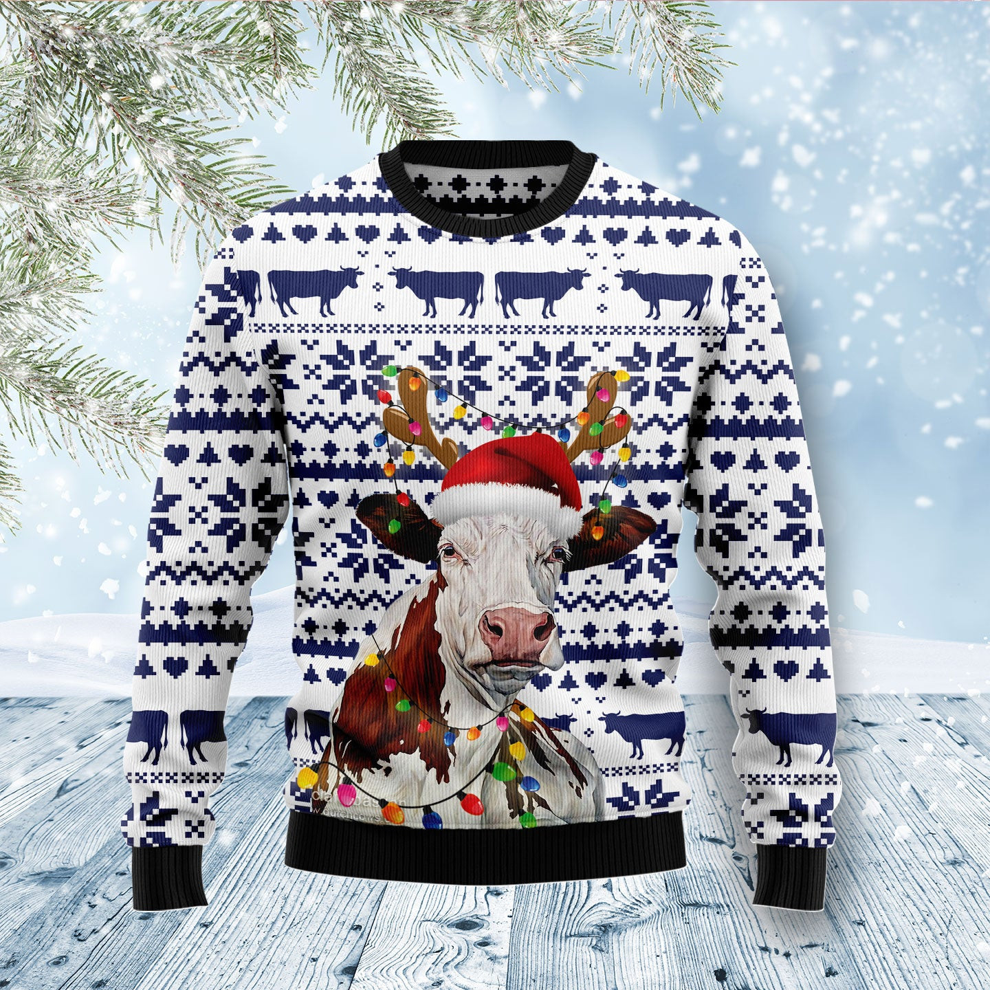 Cow Christmas Reunion Ugly Christmas Sweater, Ugly Sweater For Men Women, Holiday Sweater
