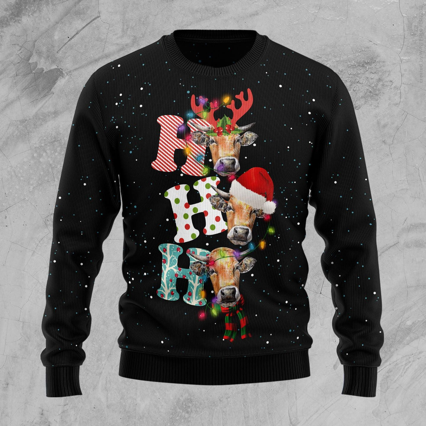 Cow Ho Ho Ho Ugly Christmas Sweater, Ugly Sweater For Men Women, Holiday Sweater