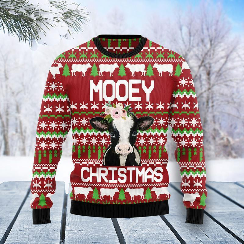 Cow Mooey Christmas Ugly Christmas Sweater Ugly Sweater For Men Women, Holiday Sweater