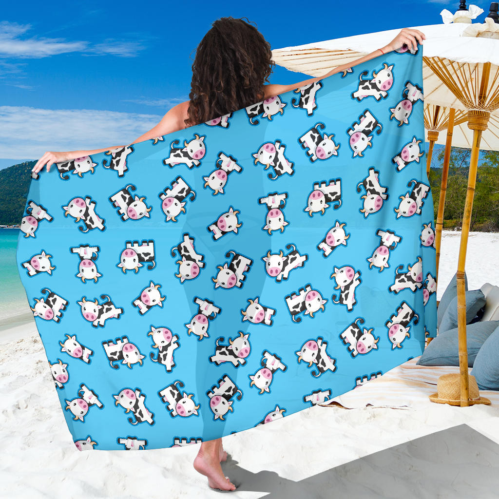 Cow Pattern Print Sarong Cover Up Cow Pareo Wrap Skirt Dress