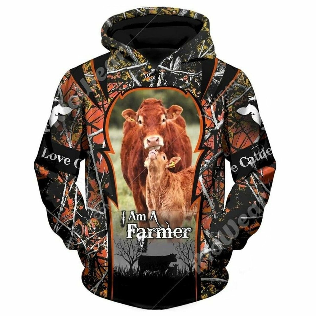 Cow The Cattle Family Unisex 3d All Over Print Hoodie