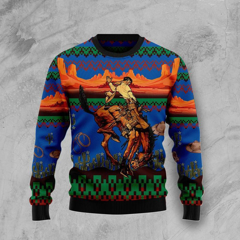 Cowboy Desert Ugly Christmas Sweater