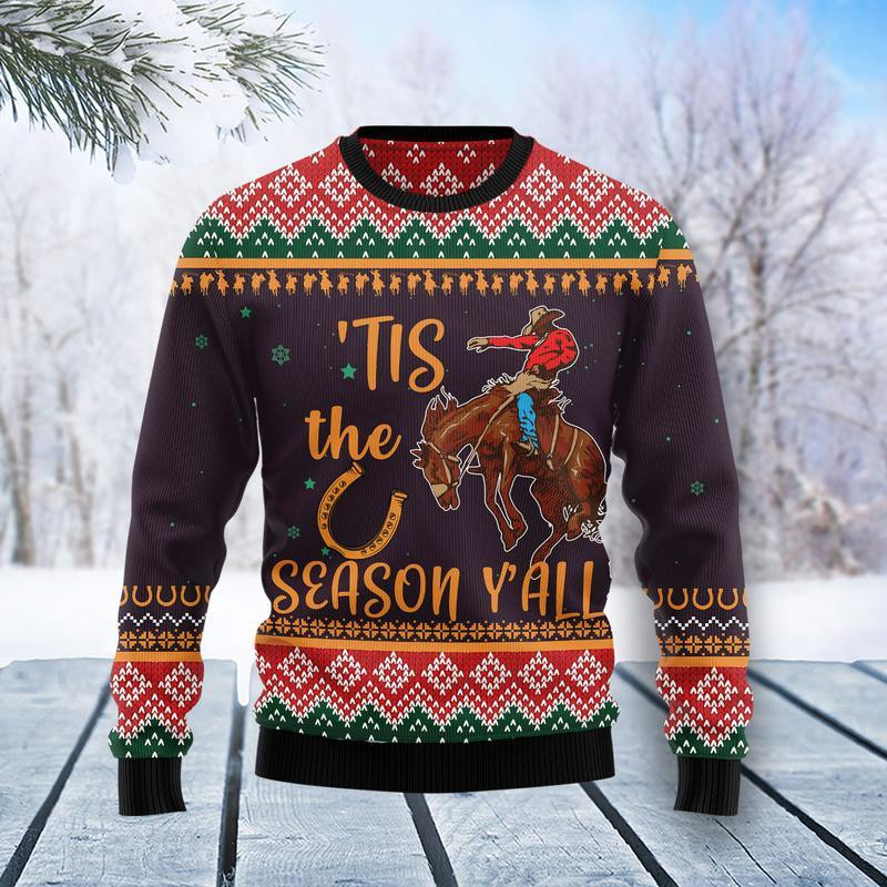 Cowboy Season Ugly Christmas Sweater Ugly Sweater For Men Women