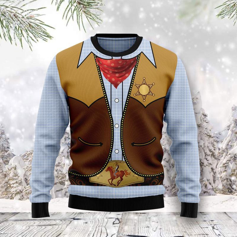 Cowboy Ugly Christmas Sweater Ugly Sweater For Men Women