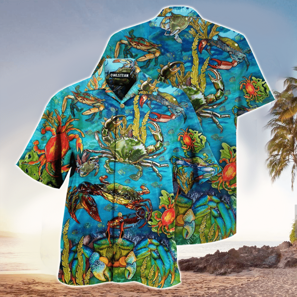 Crab Hawaiian Shirt Mens Hawaiian Shirt For Crab Lover Shirt for Men and Women