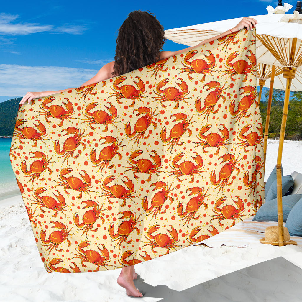 Crab Pattern Print Sarong Cover Up Crab Pareo Wrap Skirt Dress