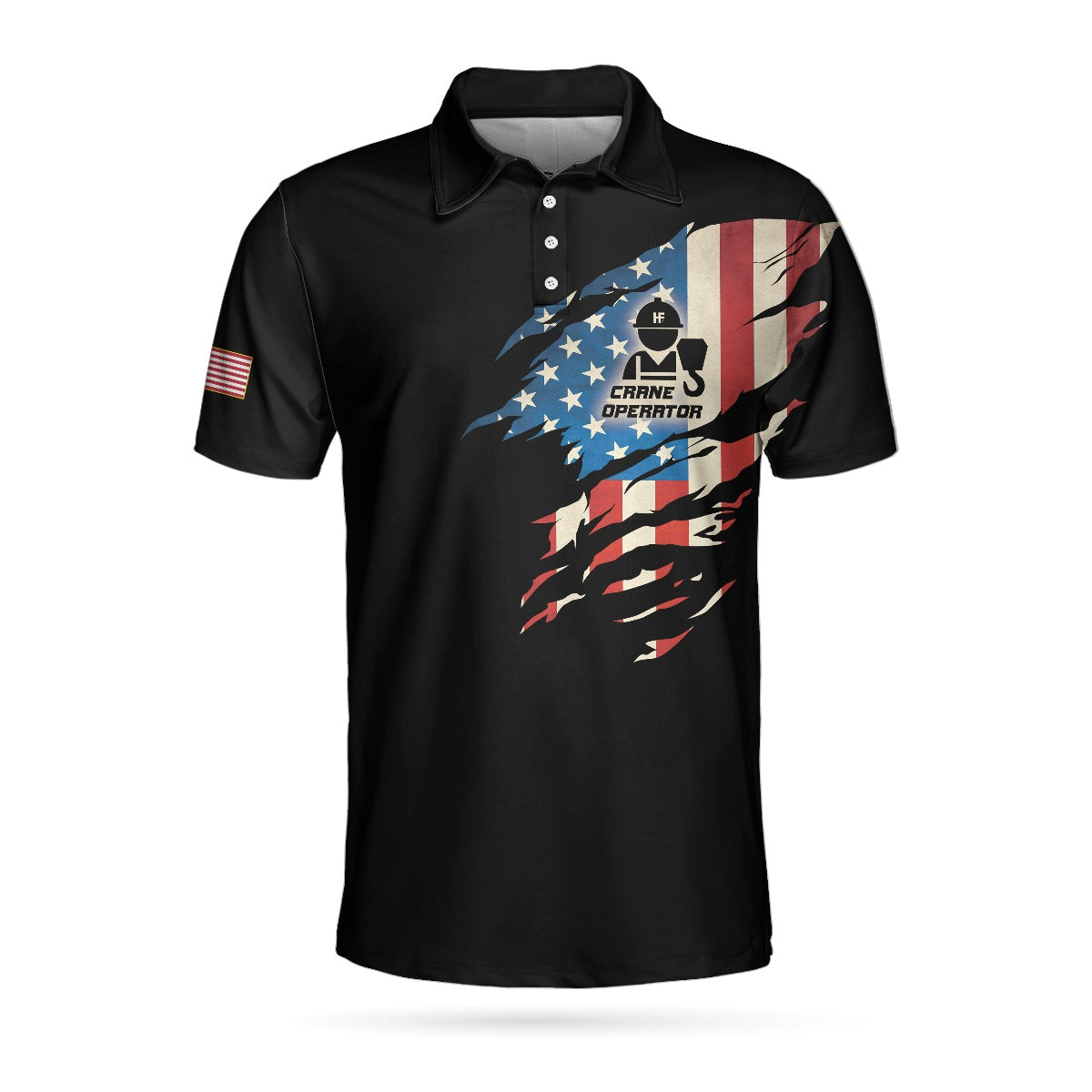 Crane Operator My Craft Allows Me To Move Anything Skull Polo Shirt American Flag Crane Operator Shirt For Men