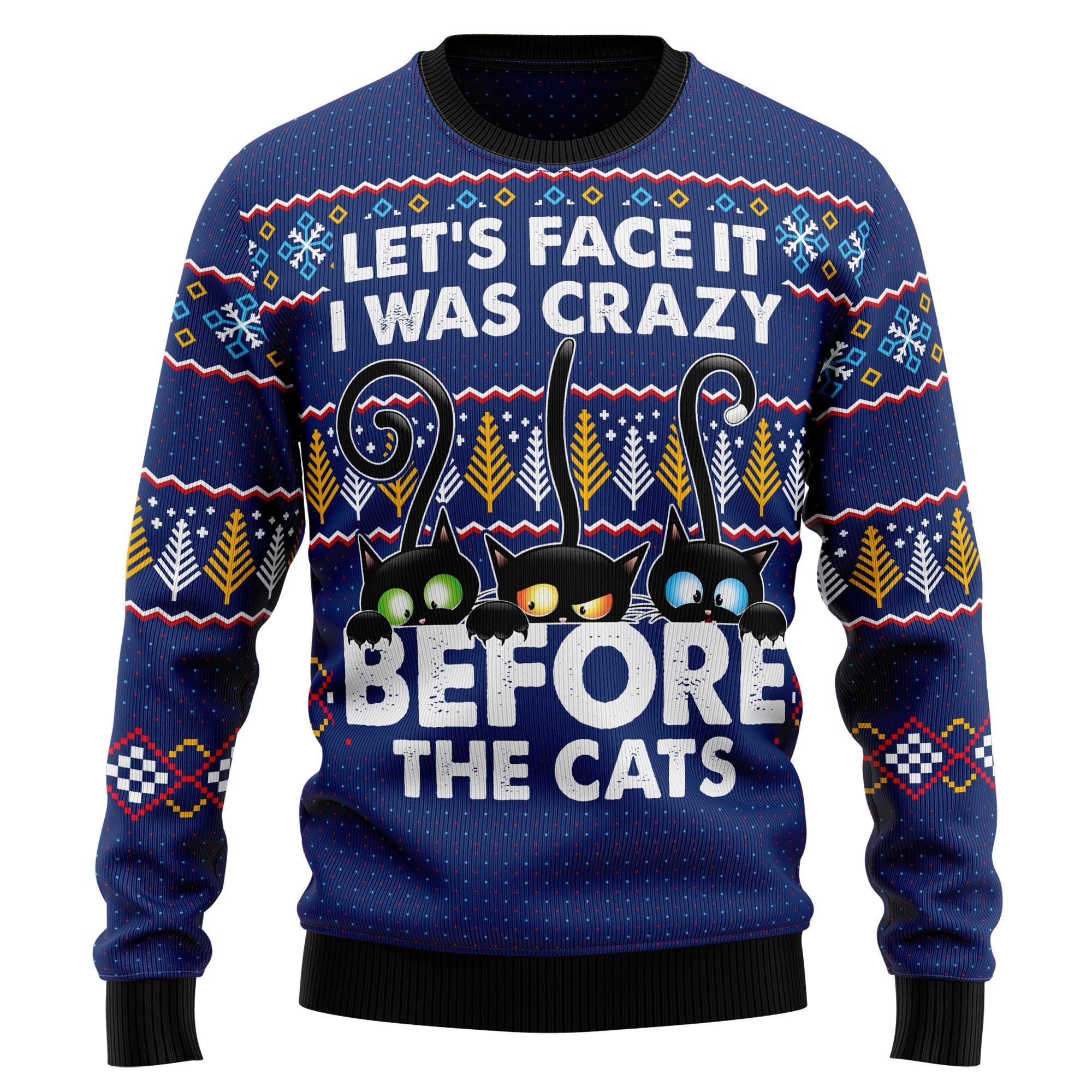 Crazy Cat Ugly Christmas Sweater