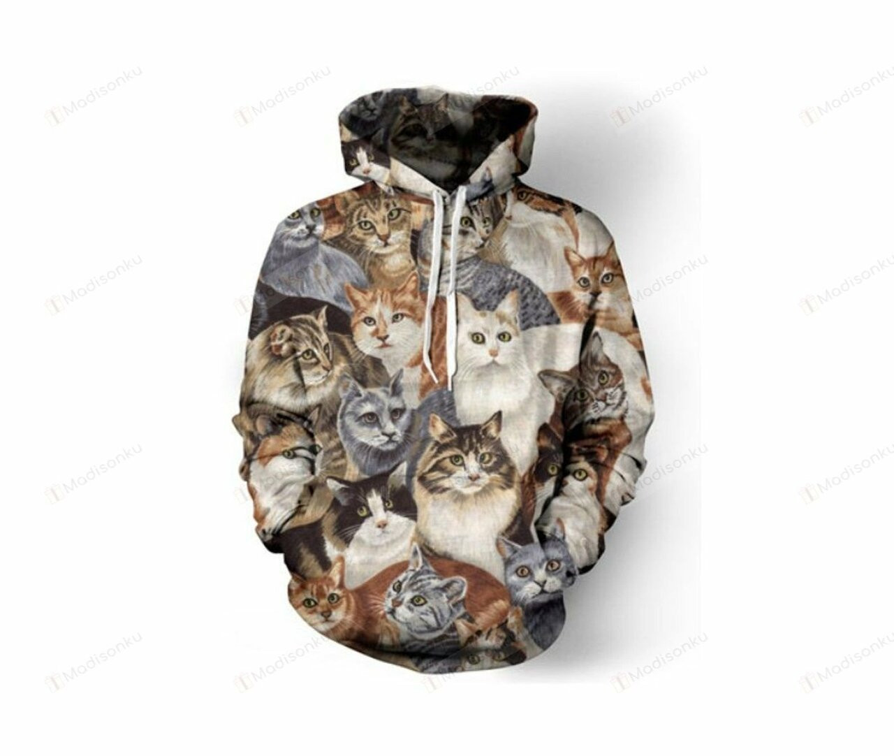 Creative Colorful Wild Cat Pattern 3d All Over Print Hoodie