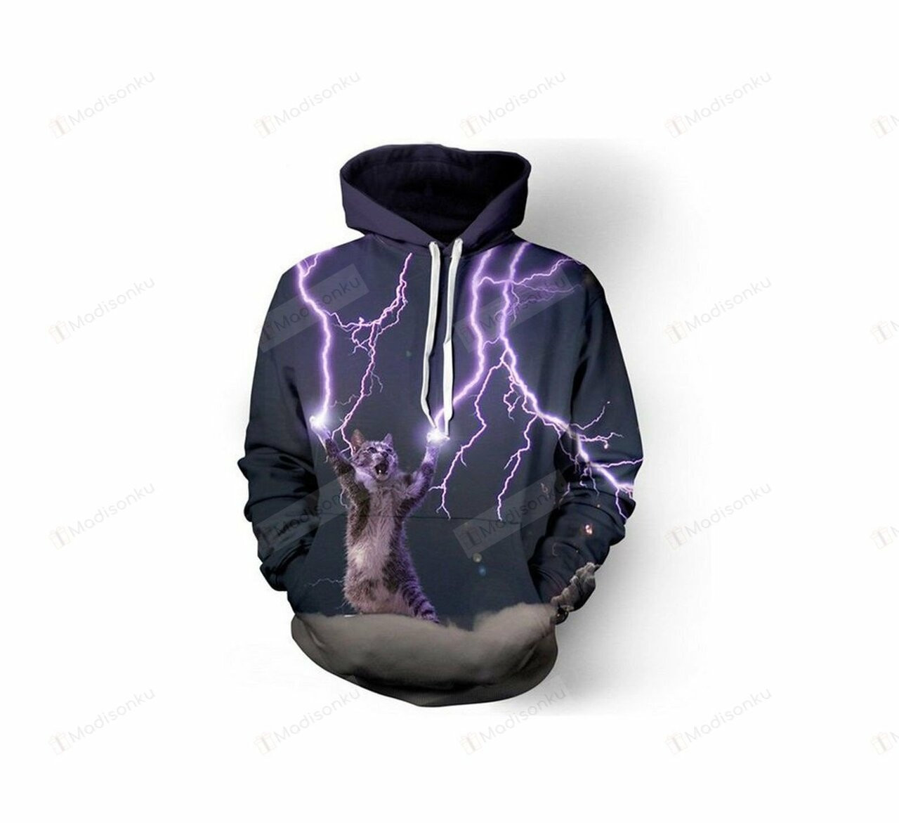 Creative Galaxy Cosmos Thunder Cat Paint 3d All Over Print Hoodie, Zip-up Hoodie