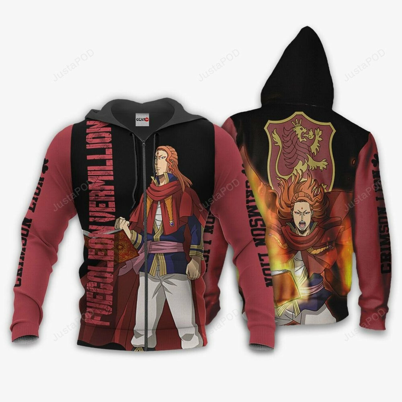 Crimson Lion Fuegoleon Vermillion Black Clover Anime 3d All Over Print Hoodie