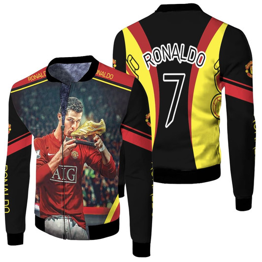 Cristiano Ronaldo 7 Manchester United European Golden Shoe Fleece Bomber Jacket