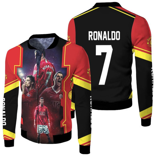 Cristiano Ronaldo 7 Manchester United Legend Goal Moments Fleece Bomber Jacket