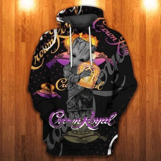 Crown Royal Groot Pullover And Zip Pered Hoodies Custom 3D Graphic Printed 3D Hoodie All Over Print Hoodie For Men For Women