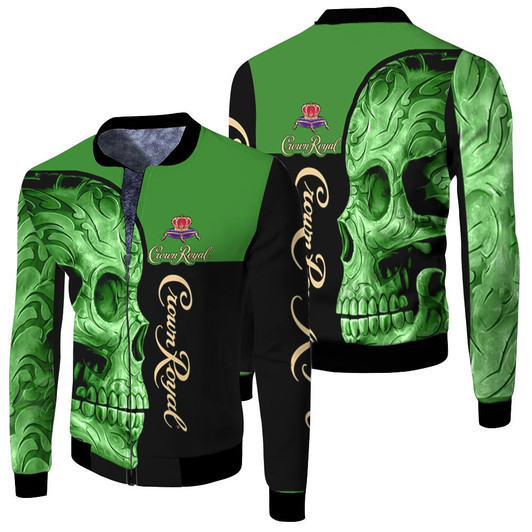 Crown Royal Skull Fleece Bomber Jacket