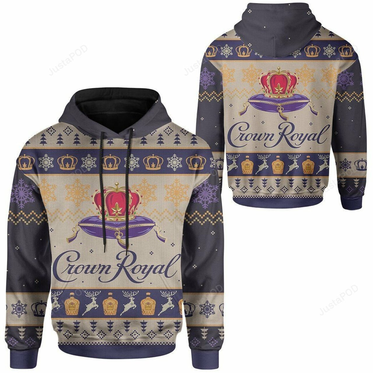 Crown Royal Ugly Christmas 3d All Over Printed Hoodie