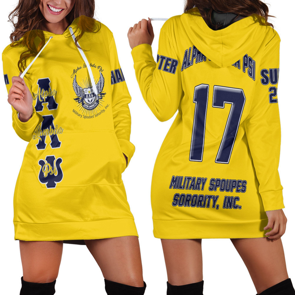 Custom Africa Zone Clothing Alpha Lambda Psi Spouses Hoodie Dress For Women