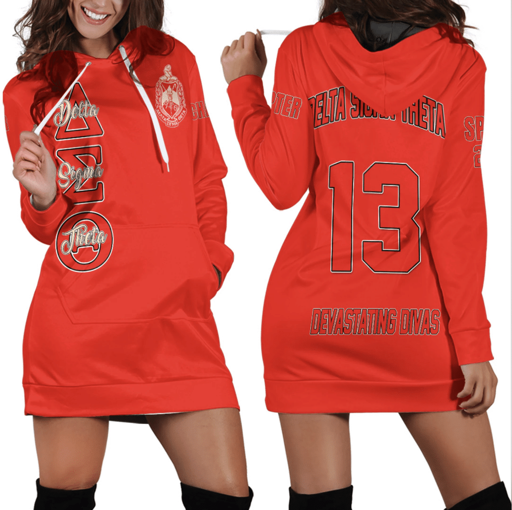 Custom Africa Zone Dress Delta Sigma Theta Red Hoodie Dress For Women