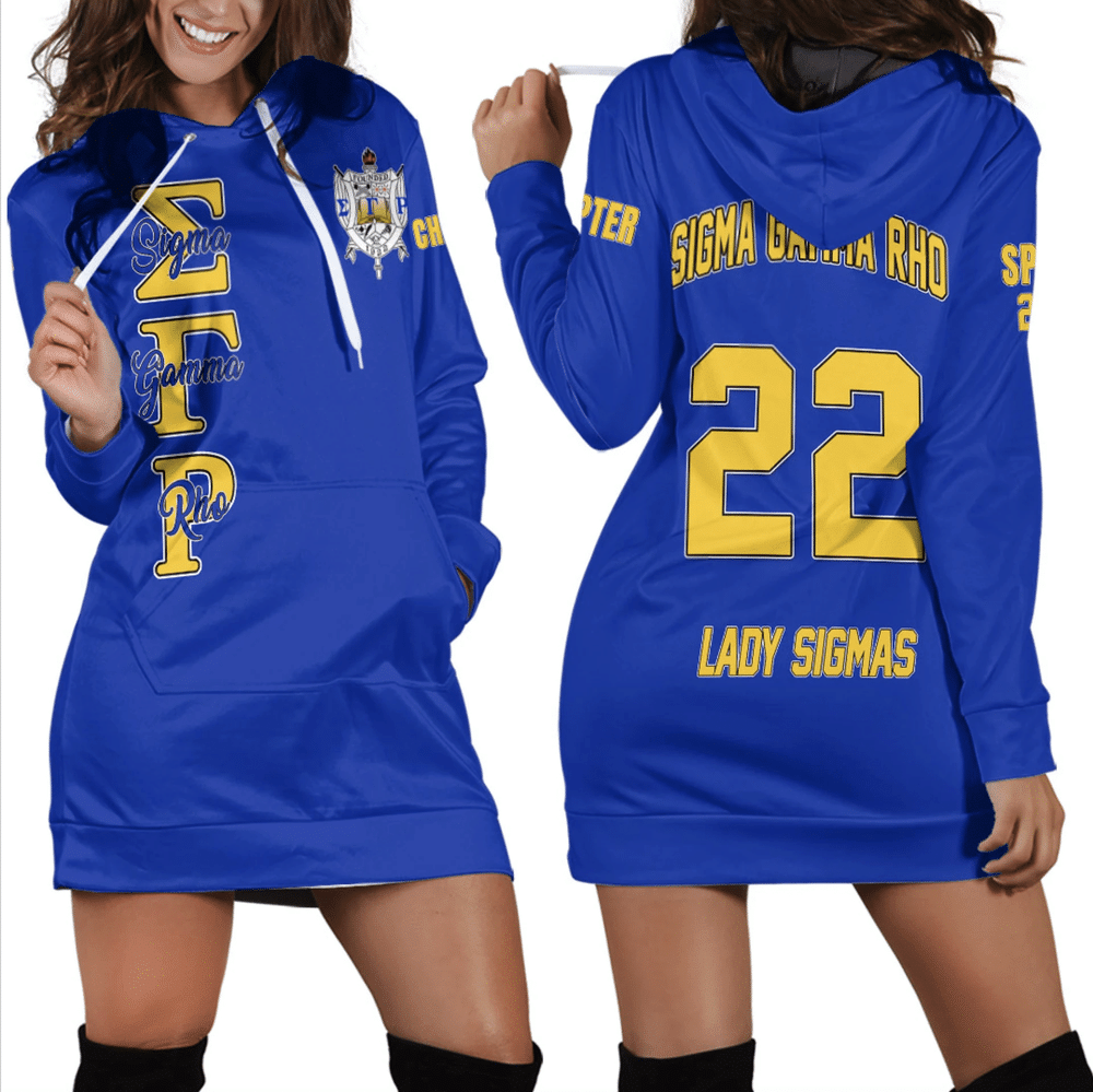 Custom Africa Zone Dress Sigma Gamma Rho Blue Hoodie Dress For Women