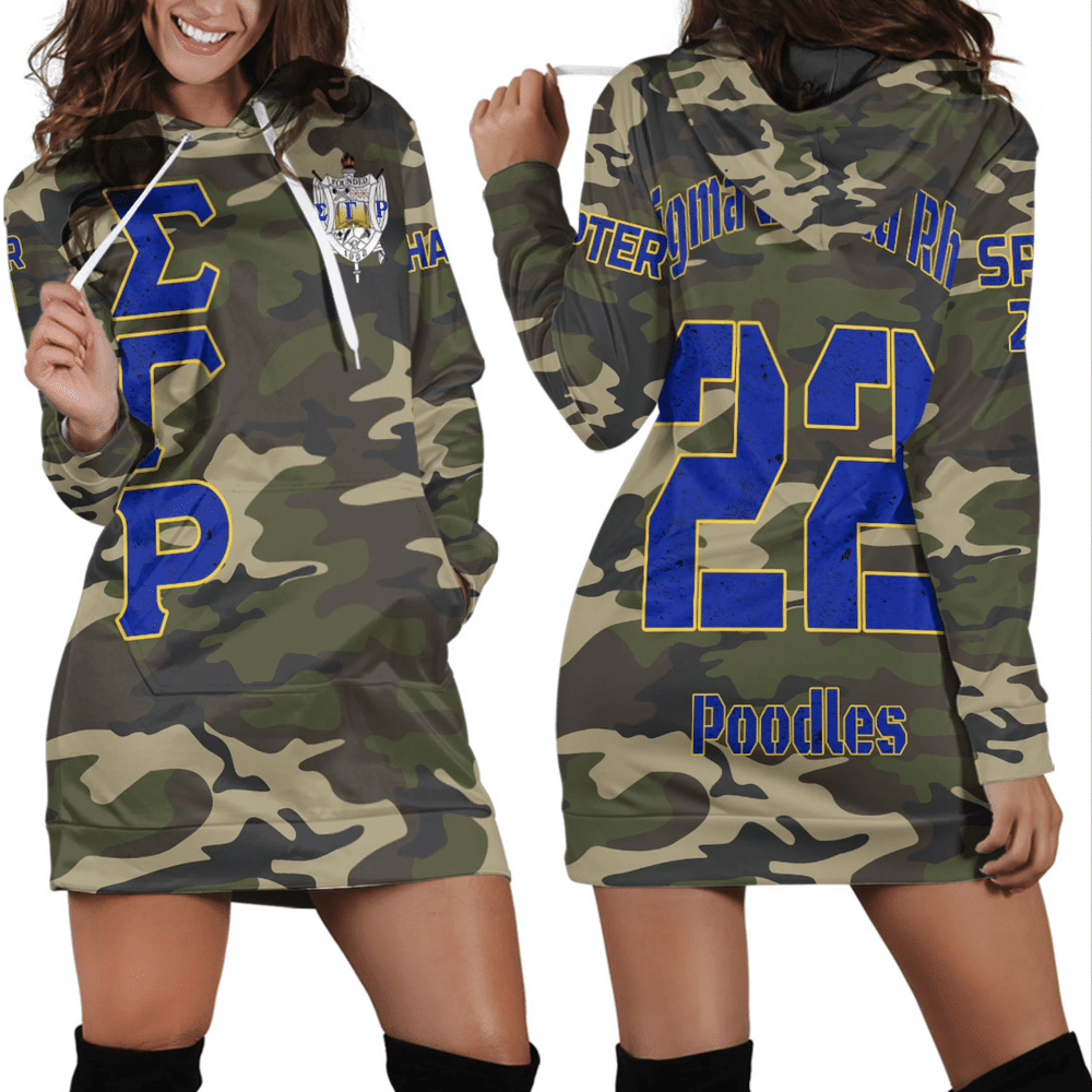 Custom Africa Zone Dress Sigma Gamma Rho Camouflage Hoodie Dress For Women