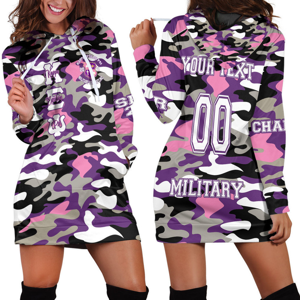 Custom Africazone Clothing KEP Camo Hoodie Dress For Women