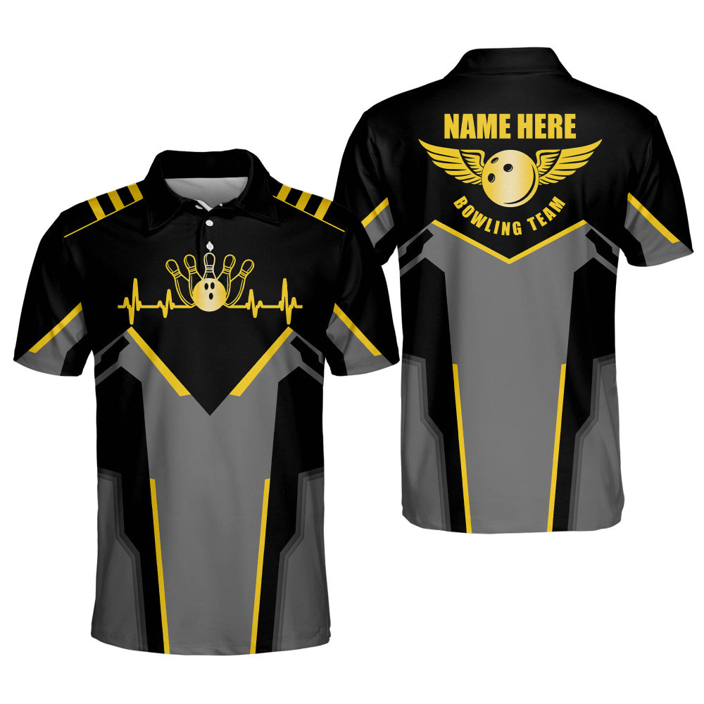 Custom Bowling Shirts for Men Mens Bowling Polo Shirts Short Sleeve Crazy Bowling Team Shirts for Men and Women