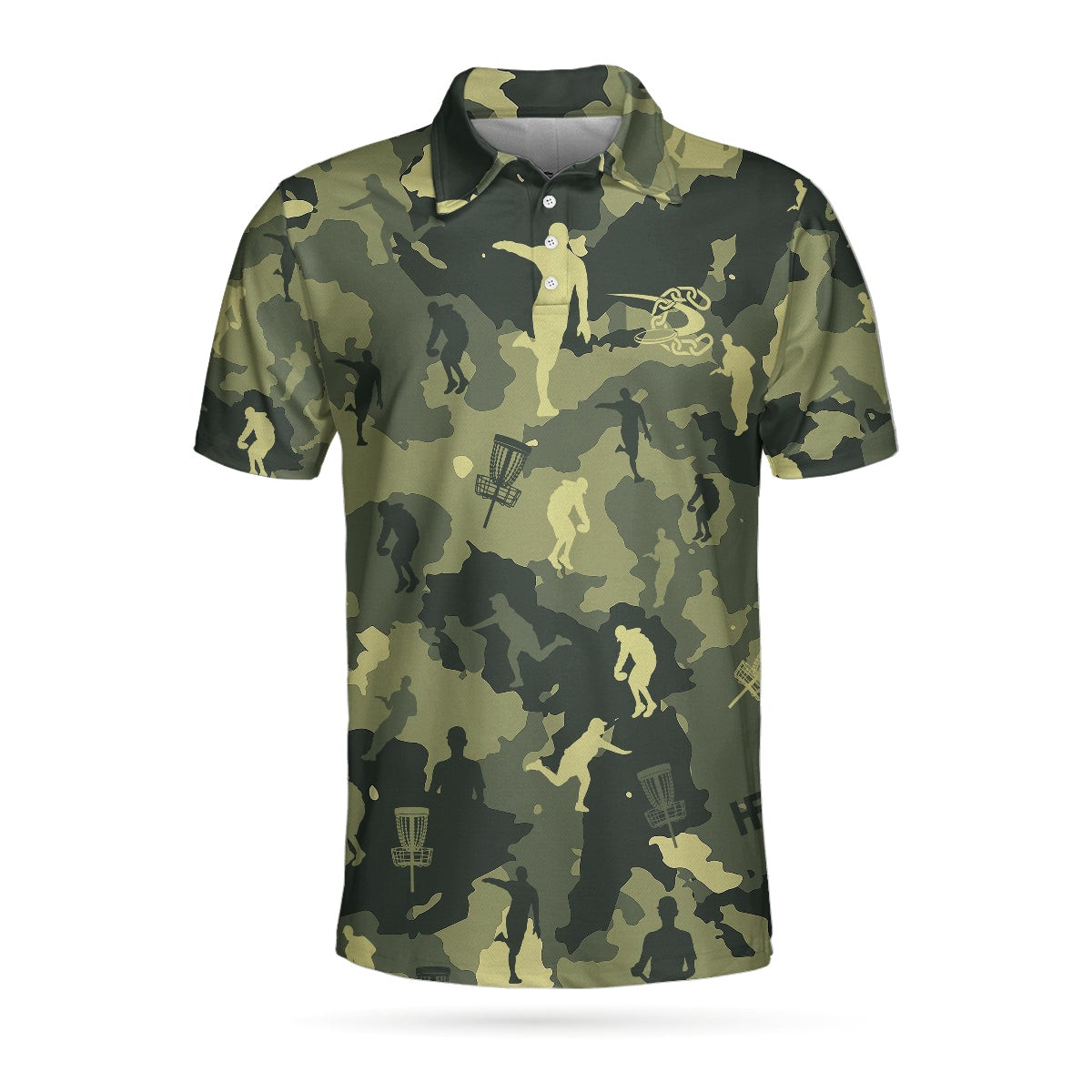 Custom Camouflage Texture Disc Golf Polo Shirt