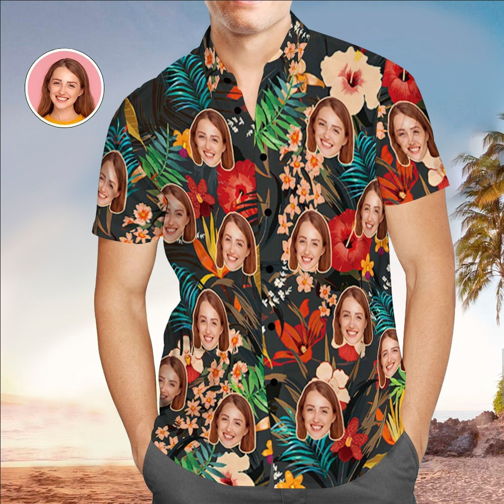 Custom Face Apparel Custom Face Button Up Shirt For Men and Women