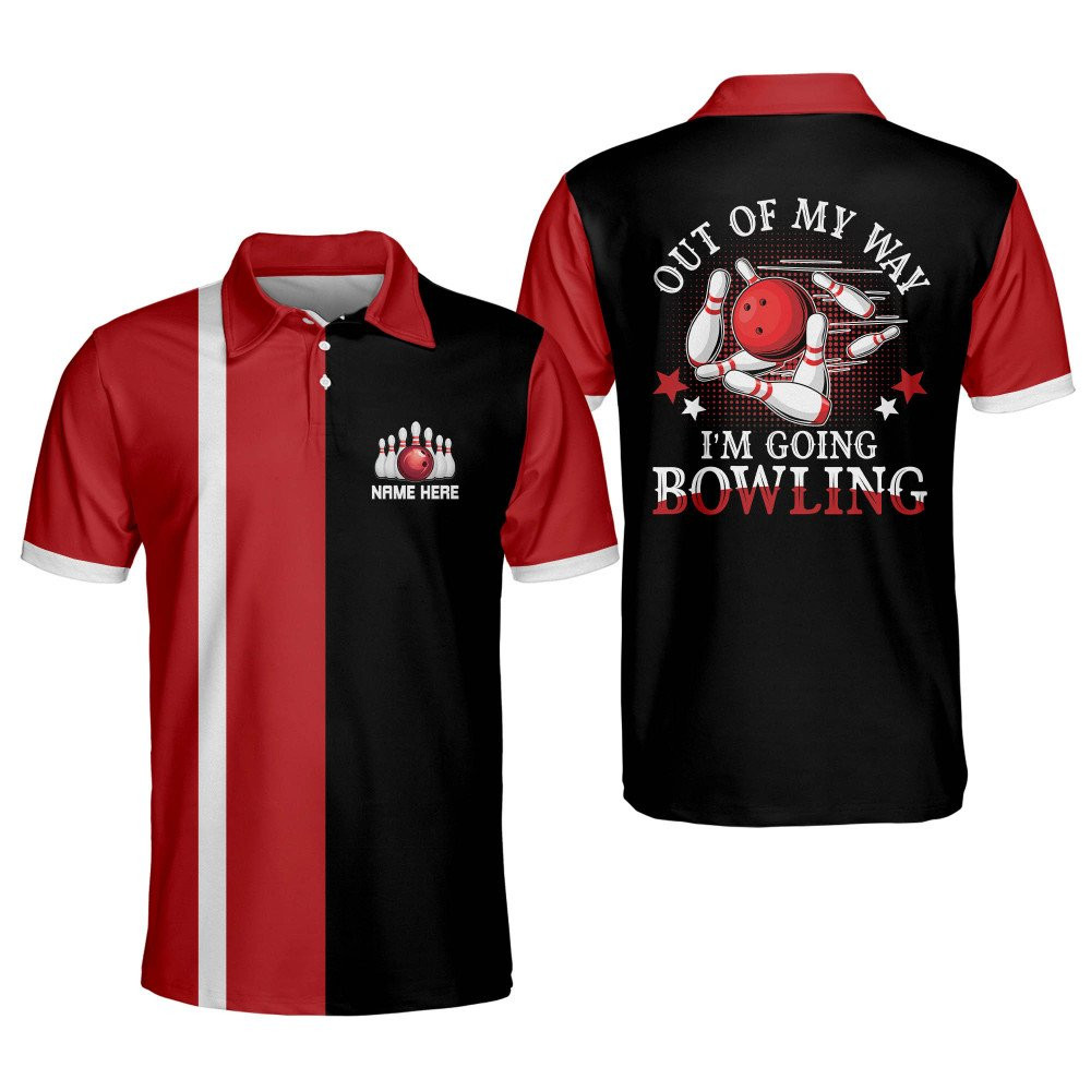 Custom Funny Bowling Shirts for Men Retro Out of My Way Im Going Bowling Vintage Bowling Shirt Mens Bowling Shirts Vintage Short Sleeve Polos