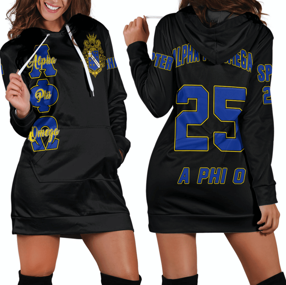 Custom Getteestore Dress Alpha Phi Omega Hoodie Dress For Women