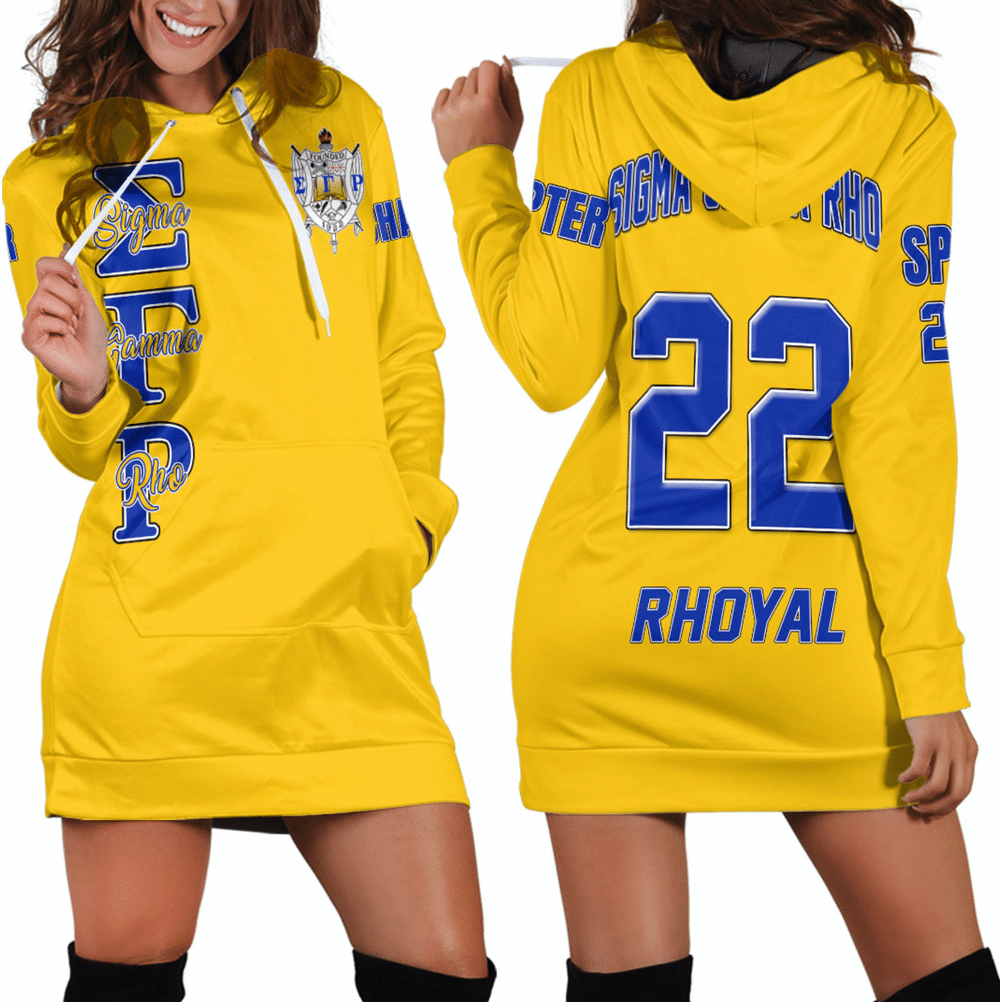 Custom Getteestore Dress Sigma Gamma Rho  Gold  Hoodie Dress For Women