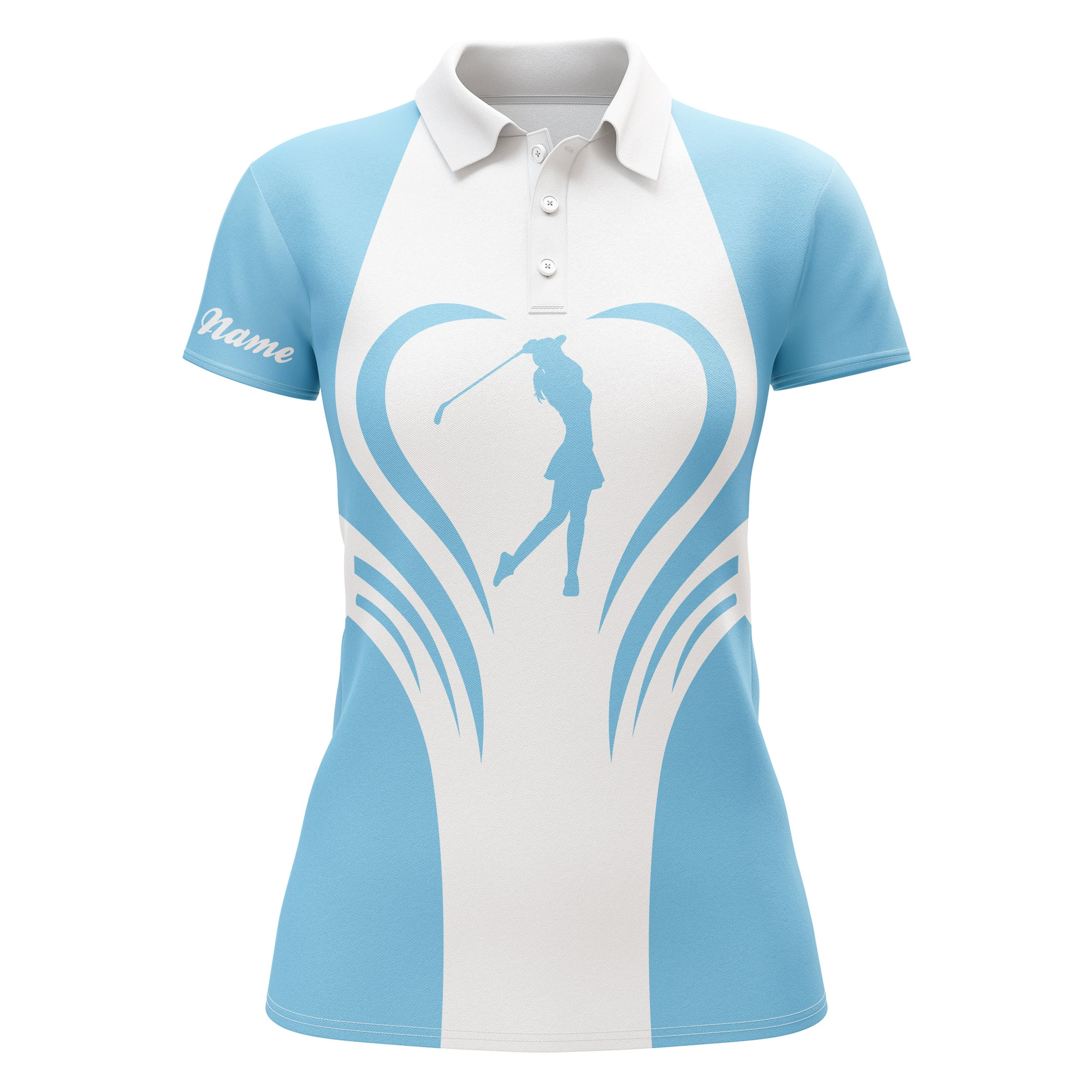 Custom Name 3D Womens Love Golf Multi-Color Golf Polo Shirts Personalized Golf Gifts For Women