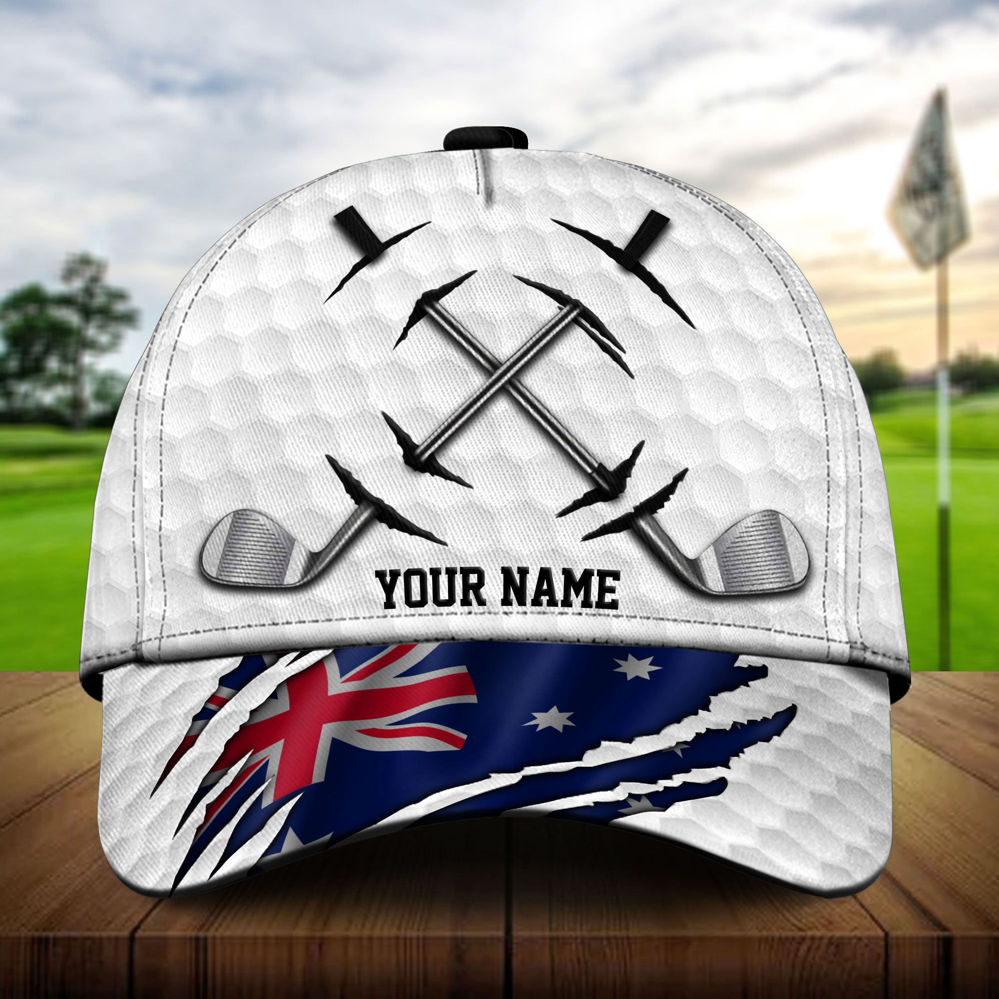 Custom Name AU Golf Lover Hats Golf Clubs Cap Classic Cap