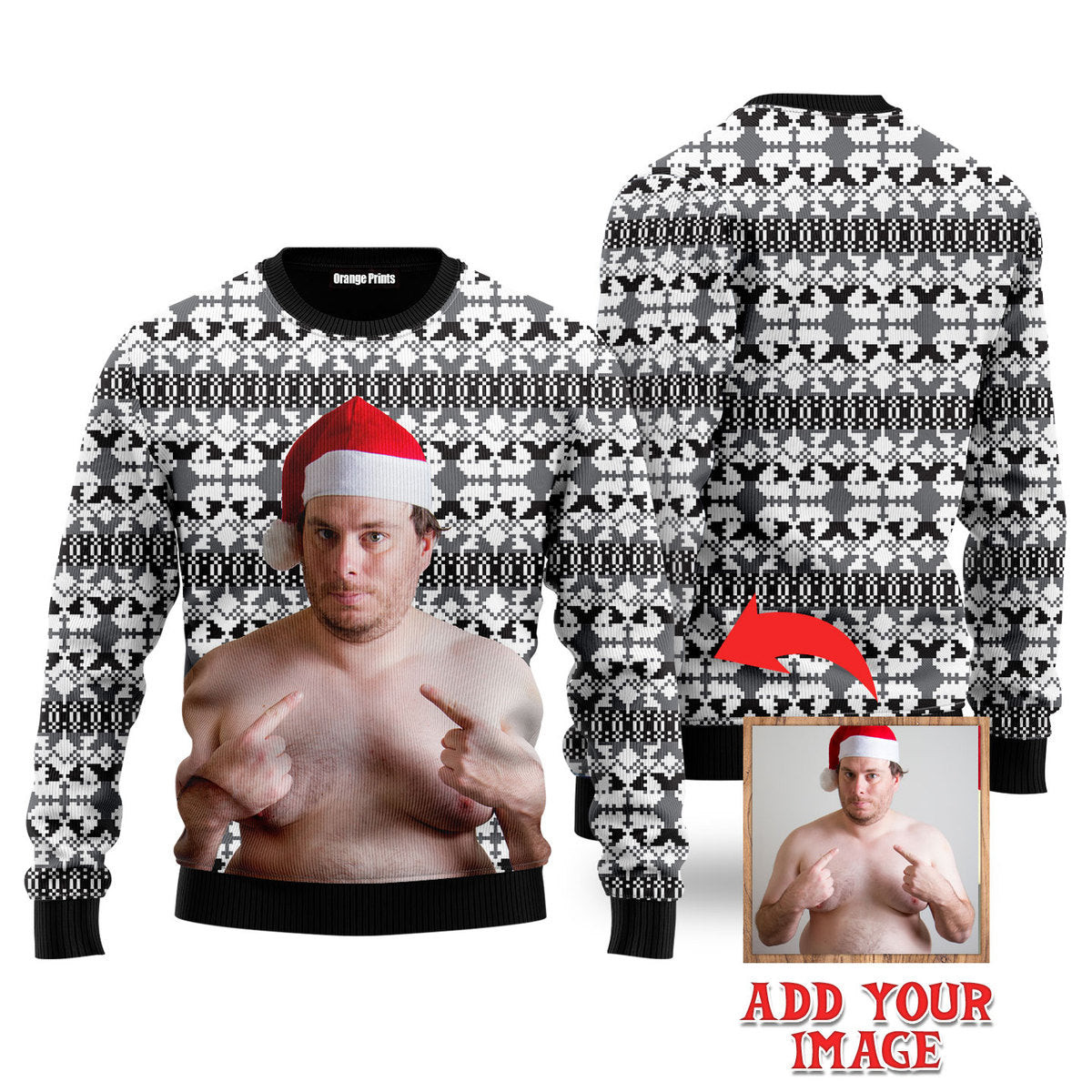 Custom Photo On Ugly Xmas Knit Style Custom Christmas Sweaters Ugly Sweater For Men Women