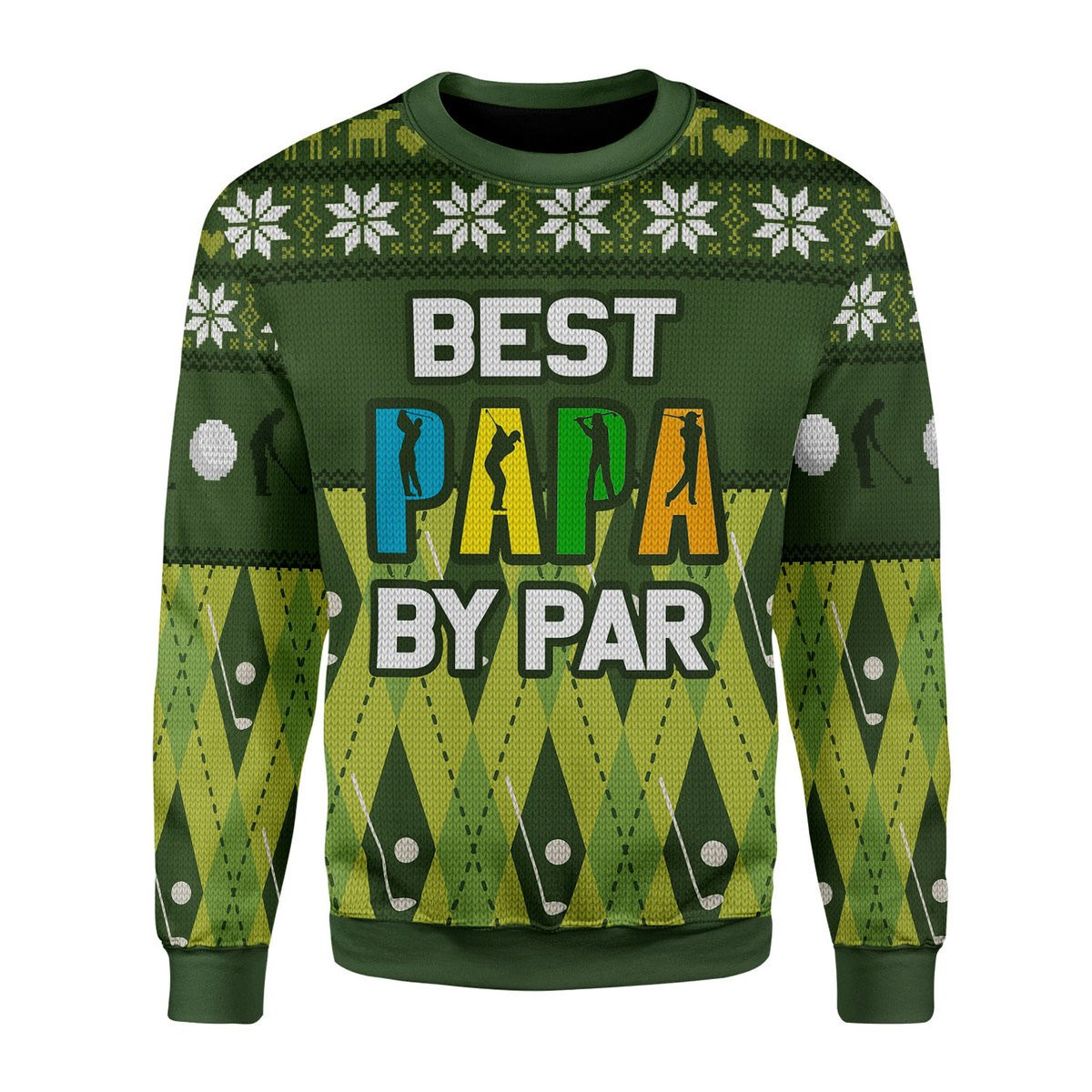 Customspig Ugly Sweater Best Papa By Par Ugly Christmas For Men Women Holiday Sweater