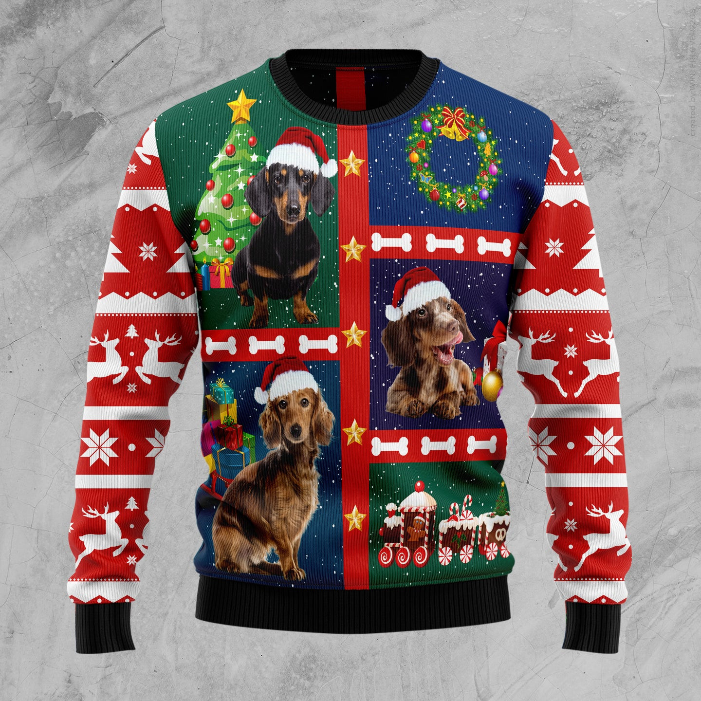 Cute Dachshund Ugly Christmas Sweater, Ugly Sweater For Men Women, Holiday Sweater