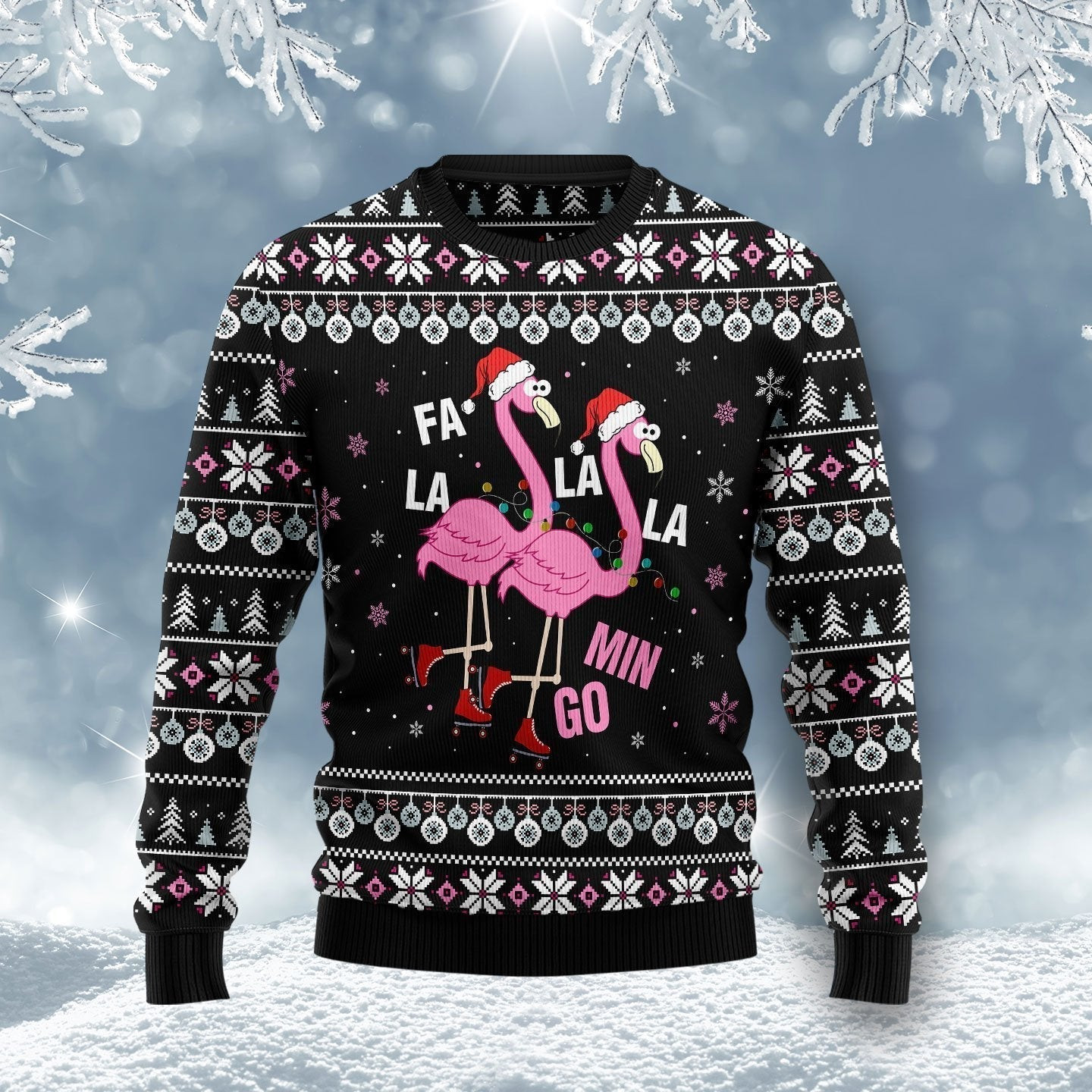 Cute Flamingo Ugly Christmas Sweater