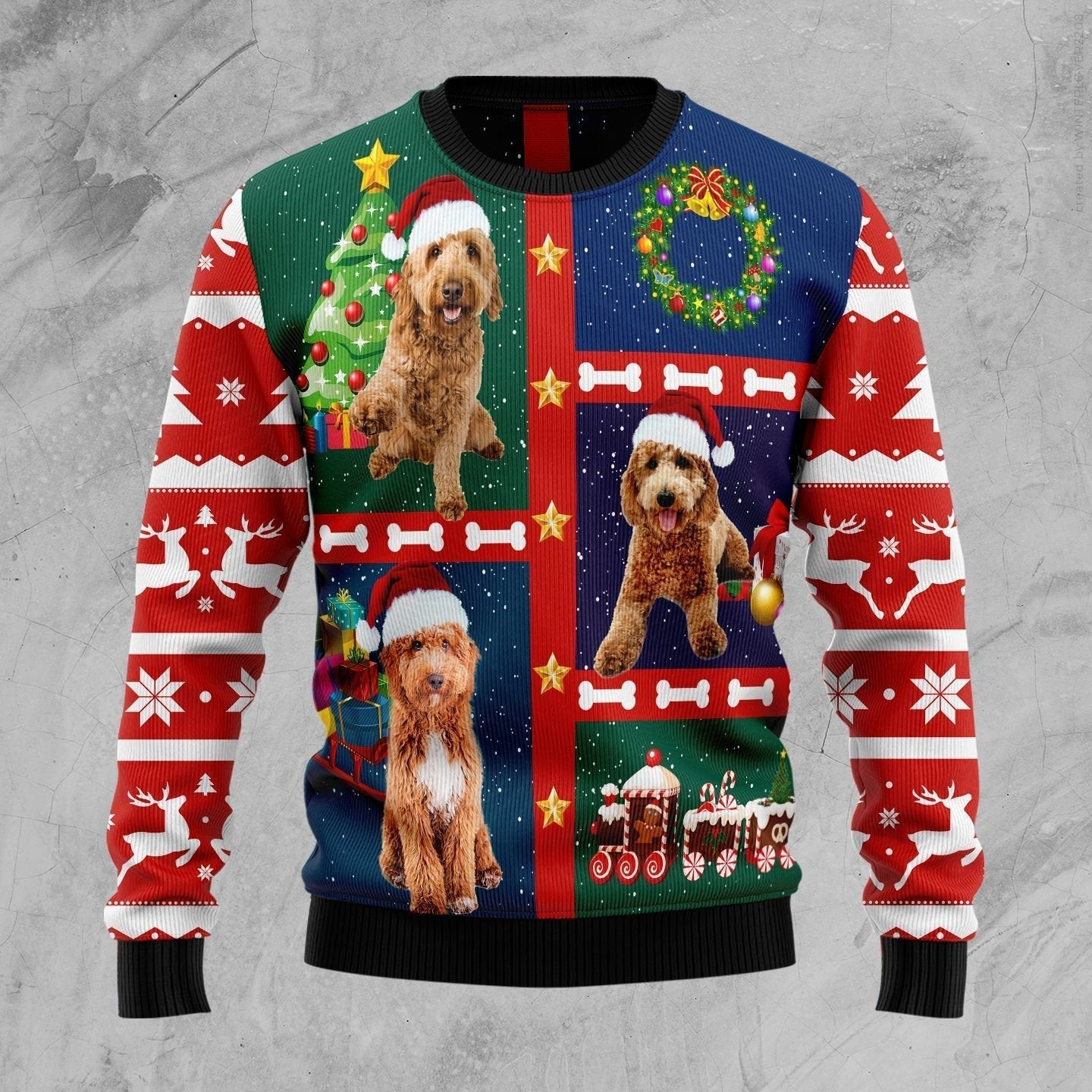 Cute Goldendoodle Ugly Christmas Sweater Ugly Sweater For Men Women