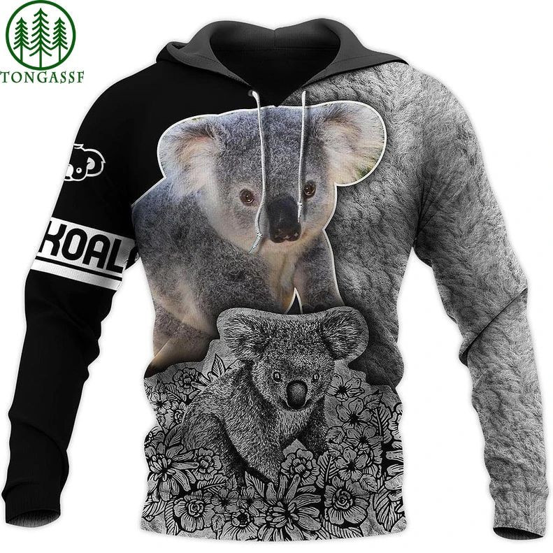 Cute Koala 3D All Over Print Hoodie, Zip-up Hoodie