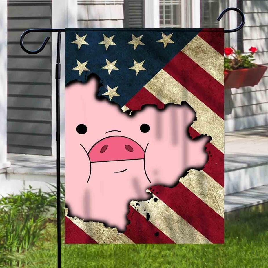 Cute Pig Flag American Independence Day Us Garden Flag House Flag