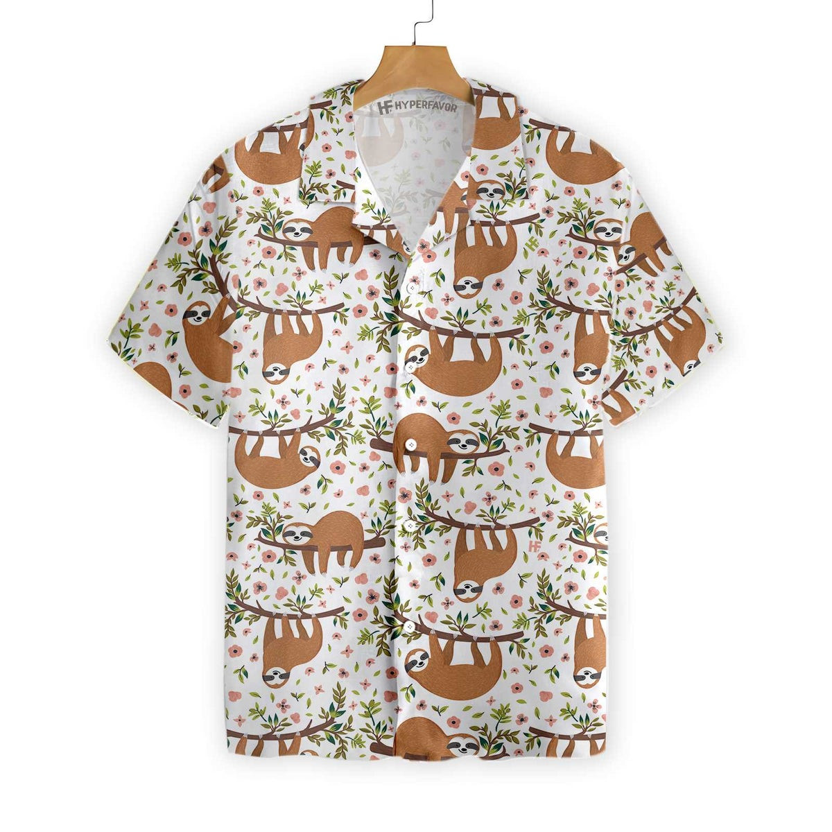 Cute Sloth On Tree Shirt For Men Hawaiian Shirt